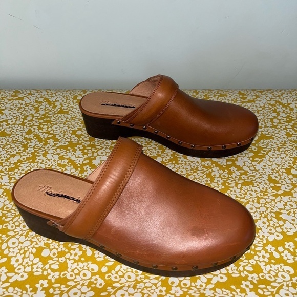 Madewell Cecily Clog shoes Oiled Leather NG681 English Saddle 7 - Picture 4 of 10